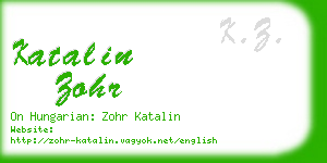 katalin zohr business card